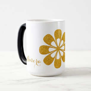 Luxus-Gold-Blumen-Glitter-Typografie Verwandlungstasse