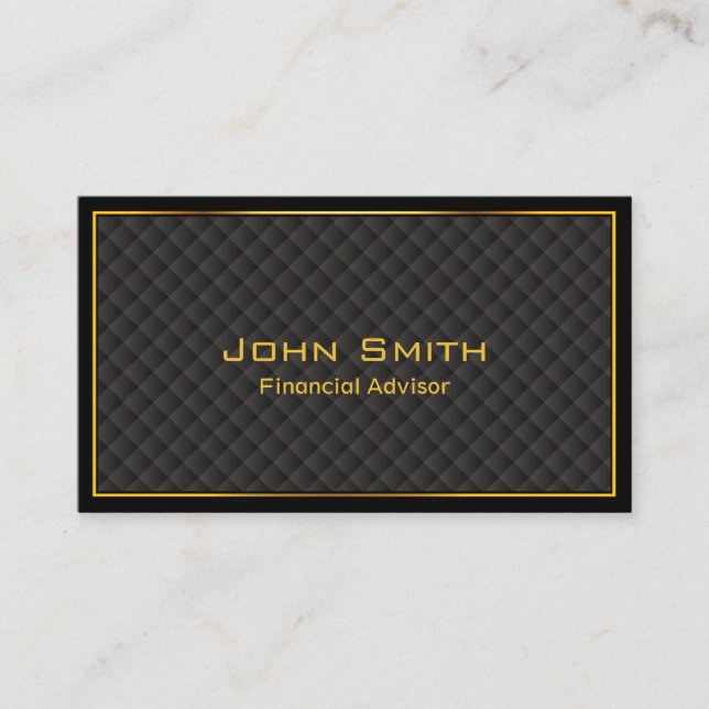 Luxus Gold Border Financial Advisor Business Card Visitenkarte (Vorderseite)