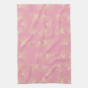 Luxus-Gold-Botanik-Blatt-Blush-Pink-Muster Geschirrtuch