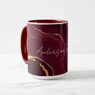 Luxus Gold Burgund Modern Collection Tasse