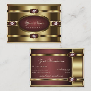 Luxus Gold Burgundy Gradient und Imitate Rhineston Visitenkarte