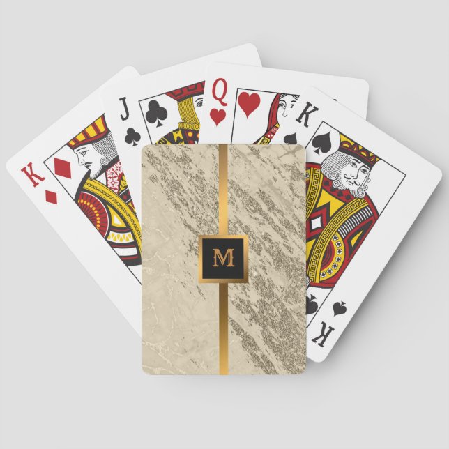 Luxus Gold Champagner Glitzer Marmor Spielkarten (Rückseite)