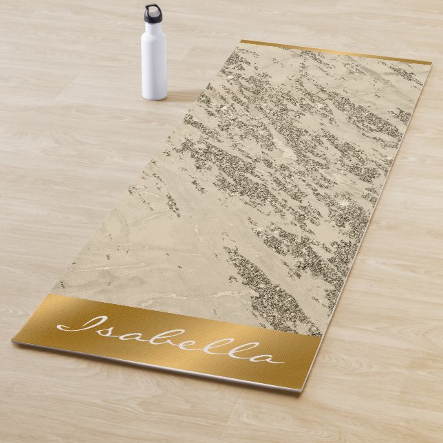 Luxus Gold Champagner Glitzer Marmor Yogamatte (Beispiel)
