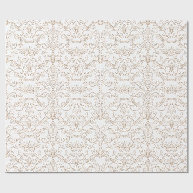 Luxus-Gold-Damask nahtlos  Geschenkpapier (Flach)