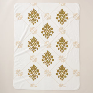 Luxus-Gold-Damask nahtloses Muster Grafik Sherpadecke