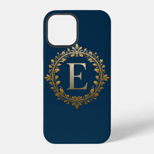 👑 Luxus Gold E Monogram Elegant Glitzer Initiale iPhone 12 Hülle