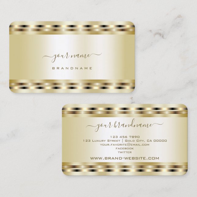 Luxus Gold Effect Farben Beruflich und stilvoll Visitenkarte (Vorne/Hinten)