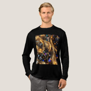 Luxus Gold Feathers und Gemstone Sparkle Muster Tri-Blend Shirt