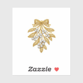 Luxus-Gold-Filigran-Mistelzweig-Aufkleber Elegant Aufkleber