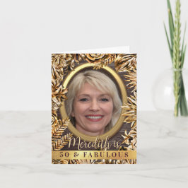 Luxus Gold Floral Custom Foto 50 und fabelhaft Einladung