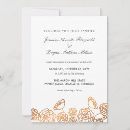 Luxus Gold Foil Floral Moderne Hochzeit Einladung