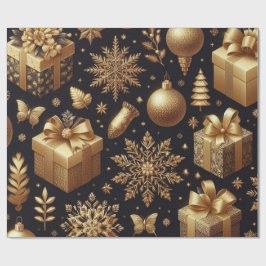 Luxus Gold Foil Stars & Ornaments Holiday Geschenk Geschenkpapier