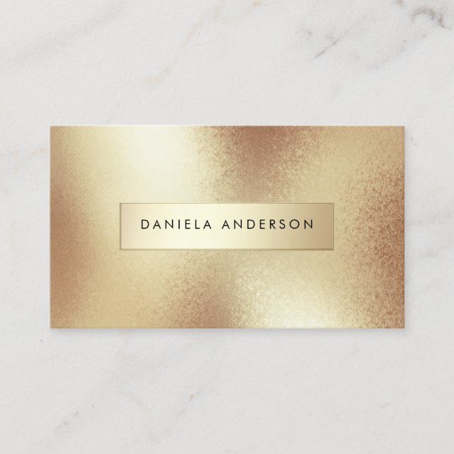 Luxus Gold Foil Textures Moderne Visitenkarte (Vorderseite)
