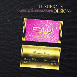 Luxus Gold Girly Pink Glitzer Sparkle Originale Visitenkarte
