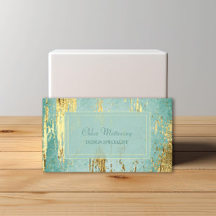 Luxus Gold Gleam Rahmen auf Aqua Blue Visitenkarte
