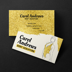 Luxus-Gold-Glitter-Body-Sculpting-Waxing-Massage Visitenkarte