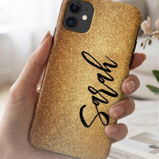 Luxus-Gold-Glitter-Funkel personalisierter Name Ph Case-Mate iPhone Hülle