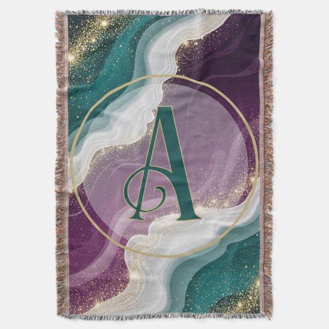 Luxus-Gold-Glitter-Marmor-Muster Decke (Vorderseite Vertikal)