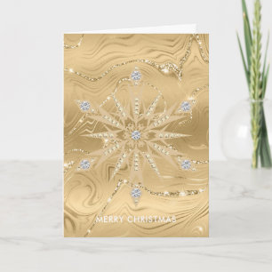 Luxus-Gold-Glitter-Schneeflocken-Diamant Karte