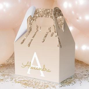 Luxus-Gold-Glitter- und Glanz-Monogramm Geschenkschachtel