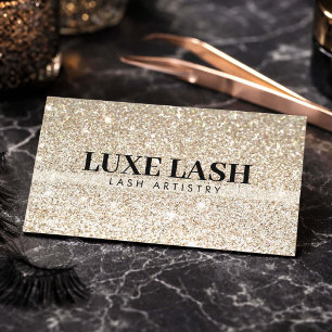 Luxus Gold Glitter Wimpernkünstlerin Minimalistin Visitenkarte