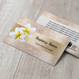 Luxus Gold Glitzer Beach Blume Beauty Salon Wellne Visitenkarte