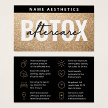 Luxus Gold Glitzer Dermal Filler Aftercare Card
