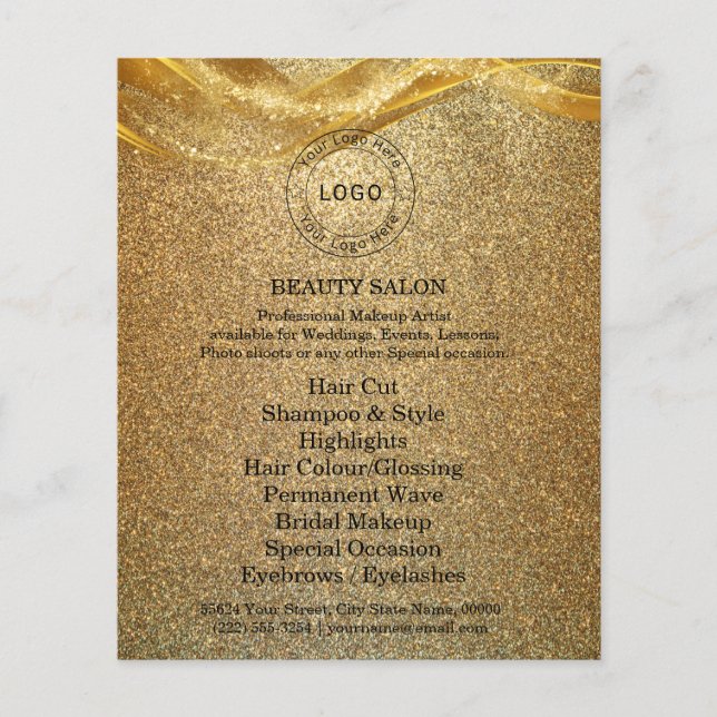 Luxus Gold Glitzer Flyer (Vorne)
