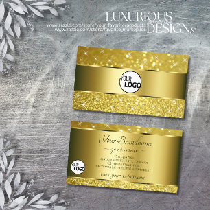 Luxus Gold Glitzer Golden Sparkle Stars Logo hinzu Visitenkarte