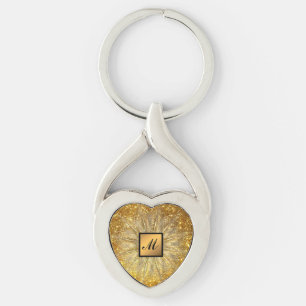 Luxus Gold Glitzer Mit Monogramm Geschenk Schlüsselanhänger
