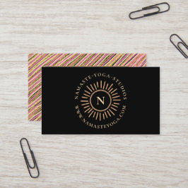 Luxus Gold Glitzer Monogram Streifen Visitenkarte