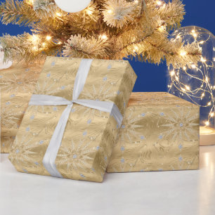 Luxus Gold Glitzer Snowflake Diamond Geschenkpapier