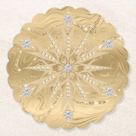 Luxus Gold Glitzer Snowflake Diamond Untersetzer