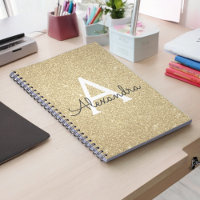 Luxus Gold Glitzer Sparkle Monogram Notebook