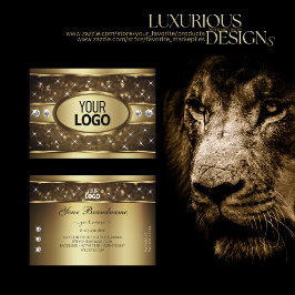 Luxus Gold Glitzer Sparkle Stars Diamonds Logo Visitenkarte