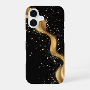 Luxus Gold Glitzer Staub Abstrakte Kunst iPhone 16 Hülle