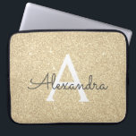 Luxus Gold Glitzer und Sparkle Monogram Laptopschutzhülle<br><div class="desc">Luxuriöse Gold Imitate Glitzer und sparkle Elegant Monogram Case. Dieser Fall kann so angepasst werden,  dass er Ihren Anfangs- und Vornamen enthält.</div>
