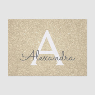 Luxus Gold Glitzer und Sparkle Monogram Seidenpapier