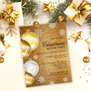 Luxus Gold Glitzer Weihnachten Party Einladung Postkarte