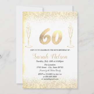 Luxus Gold Glitzer Weinglas Einladung