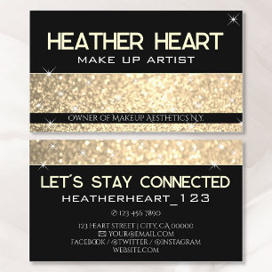 Luxus Gold Golden und Black Glitzer Glam Glamour Visitenkarte