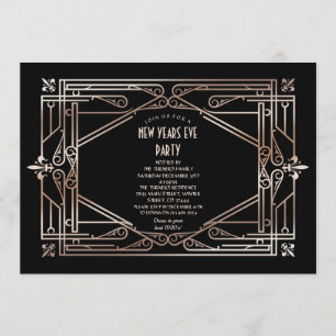 Luxus Gold Great Gatsby Art Deco Neujahr Einladung