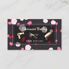 Luxus Gold Haare Stylist Tools Rosa Bläschen Visitenkarte