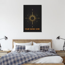 Luxus-Gold-Himmels-Sonnen-Geometrie-Wandkunst Leinwanddruck