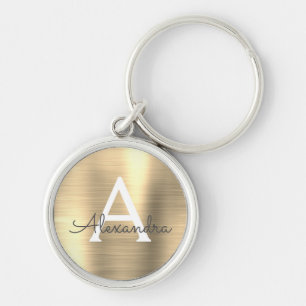 Luxus Gold Imitate Edelstahl Monogram Schlüsselanhänger