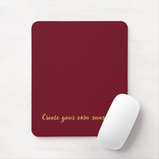 Luxus-Gold-Initialen-Monogramm Burgunderrot Mousepad (Mit Mouse)