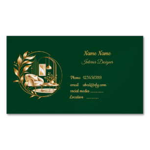 Luxus-Gold-Inneneinrichtungsdesigner Magnetische Visitenkarte