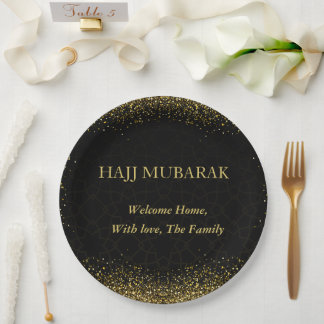 Luxus Gold Kalligrafie Hajj Mubarak Papier Teller