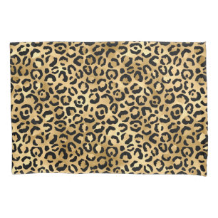 Luxus Gold Leopard Print Cosy Glam Animal Muster Kissenbezug