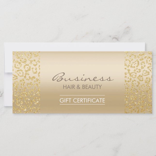 Luxus Gold Leopard Print Salon Geschenkgutscheine (Vorderseite)